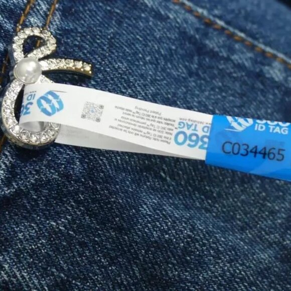 Self Portrait Blue Bow Print Embellished Cropped ShortJacket USA Size 10 - Picture 13 of 15